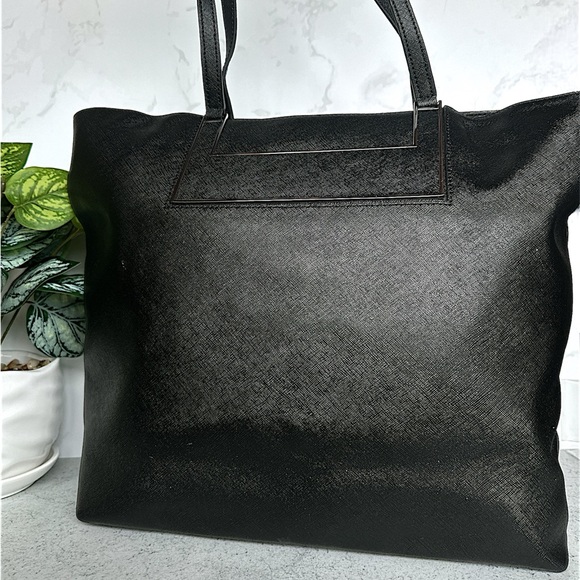 CALVIN KLEIN BLACK SILVER LOGO TOTE BAG - Picture 2 of 8